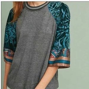 ANTHROPOLOGIE TINY VELVET BLOUSE Sz large